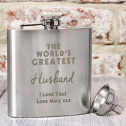 Personalised The World's Greatest Hip Flask - Myhappymoments.co.uk