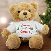 Personalised Merry Christmas Teddy Bear
