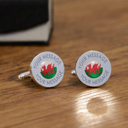 Welsh Flag Wales Cufflinks - Personalised