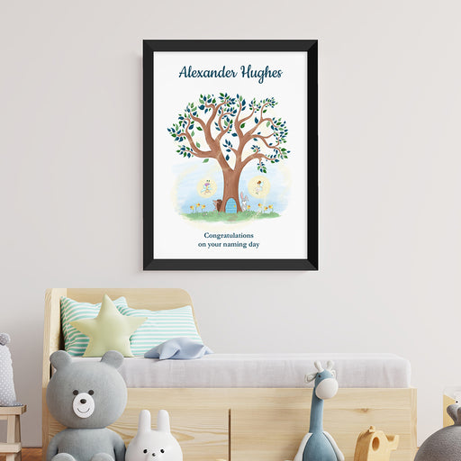 Personalised Fairy Tree Black Framed Print