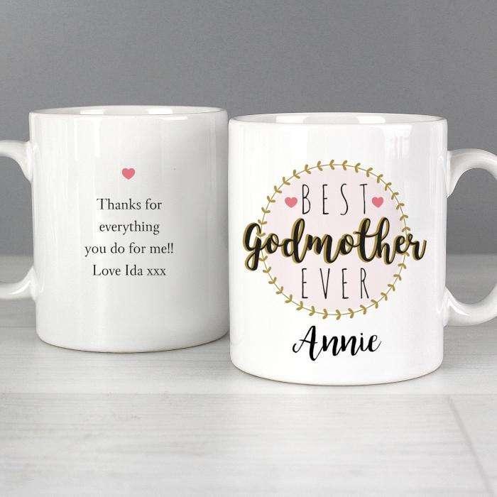 Personalised 'Best Godmother' Mug - Myhappymoments.co.uk