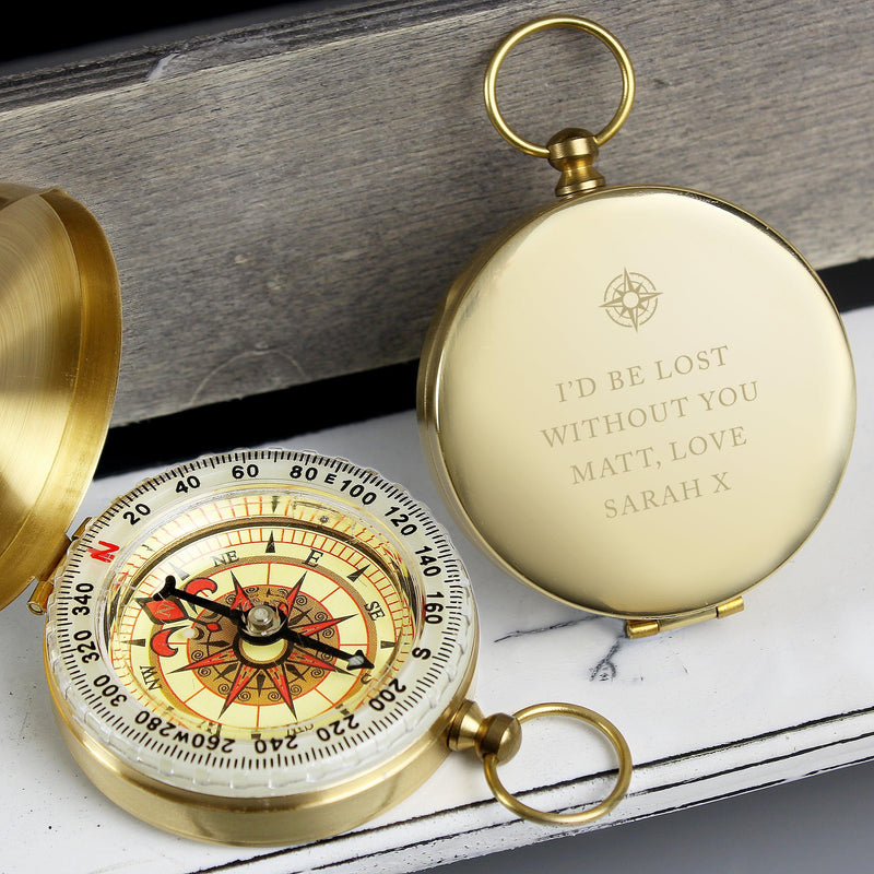 Engraved Brass Compass