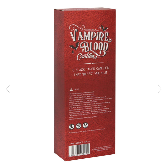 Set of 8 Vampire Blood Taper Candles | Vampire Themed Gift Home Decor