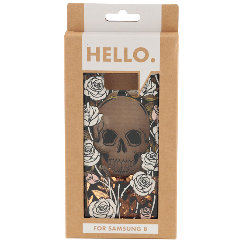 Skulls & Roses Glitter Phone Case Fits Samsung 8 - Myhappymoments.co.uk