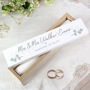 Personalised Eucalyptus Wedding Wooden Certificate Holder