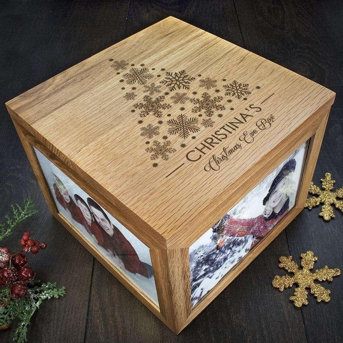 Personalised Christmas Eve Memory Photo Keepsake Box Tree Design - Myhappymoments.co.uk