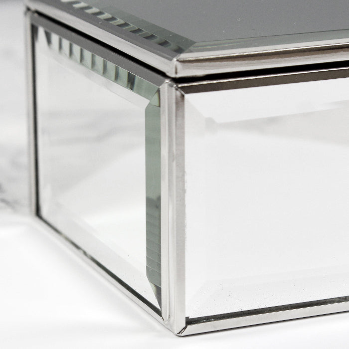 Engraved Mirrored Lined Jewellery Box