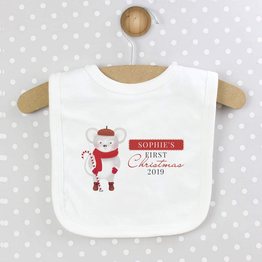 Personalised Baby’s 1st Christmas Mouse Bib