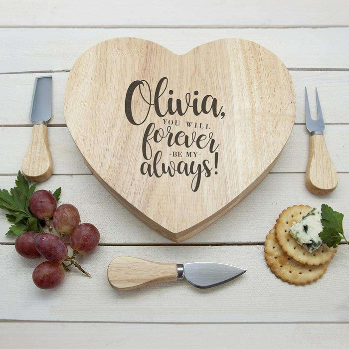 Engraved Forever My Always Cheese Board - Myhappymoments.co.uk