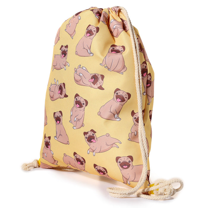 Mopps Pug Drawstring Bag