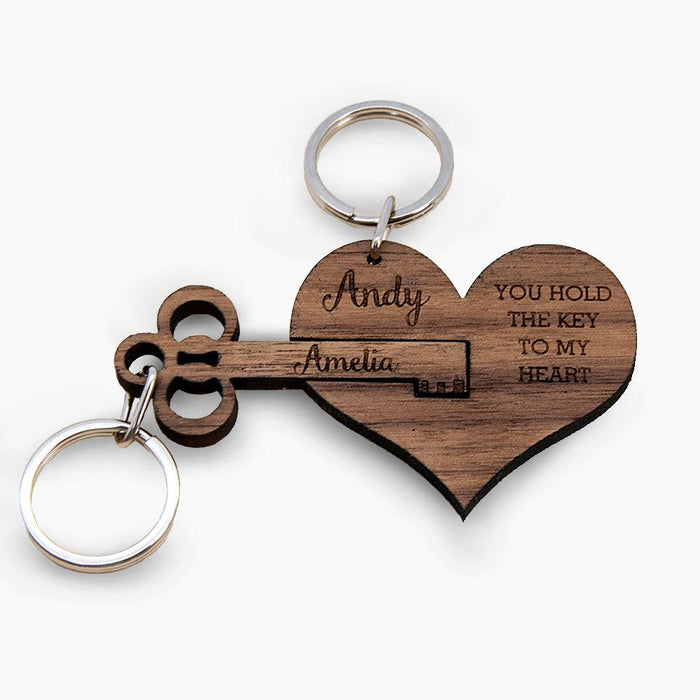 Personalised You Hold The Key To My Heart Keyring Set Of Two - Myhappymoments.co.uk