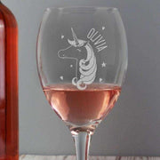Personalised Unicorn Engraved Wine Glass - Myhappymoments.co.uk