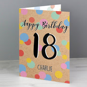 Personalised Colour Confetti Birthday Age Card from Pukkagifts.uk