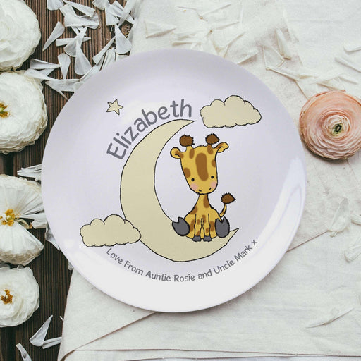 Personalised Sweet Dreams Giraffe 8" Plate - Myhappymoments.co.uk