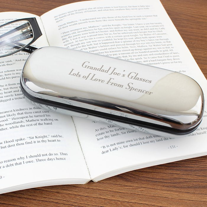 Personalised Chrome Glasses Case - Myhappymoments.co.uk