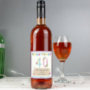 Personalised Birthday Craft Rose Wine Bottle