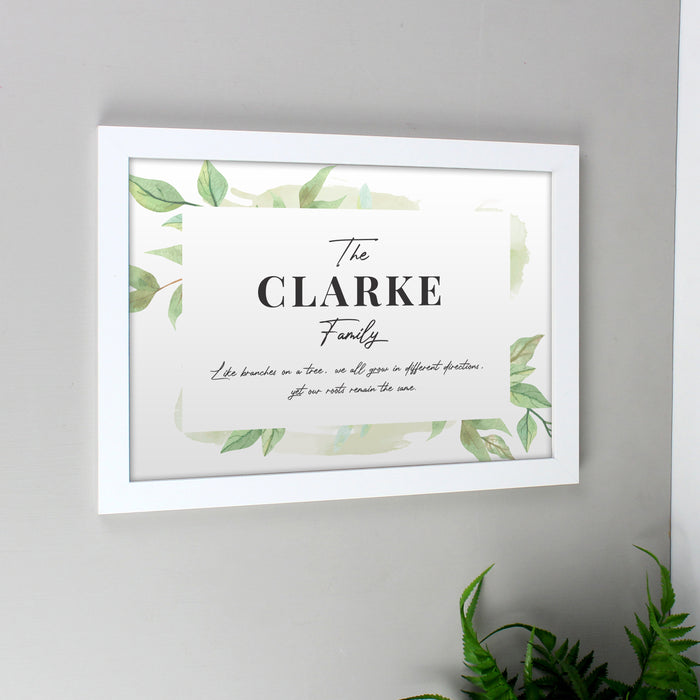 Personalised Family Tree White A4 Wall Art