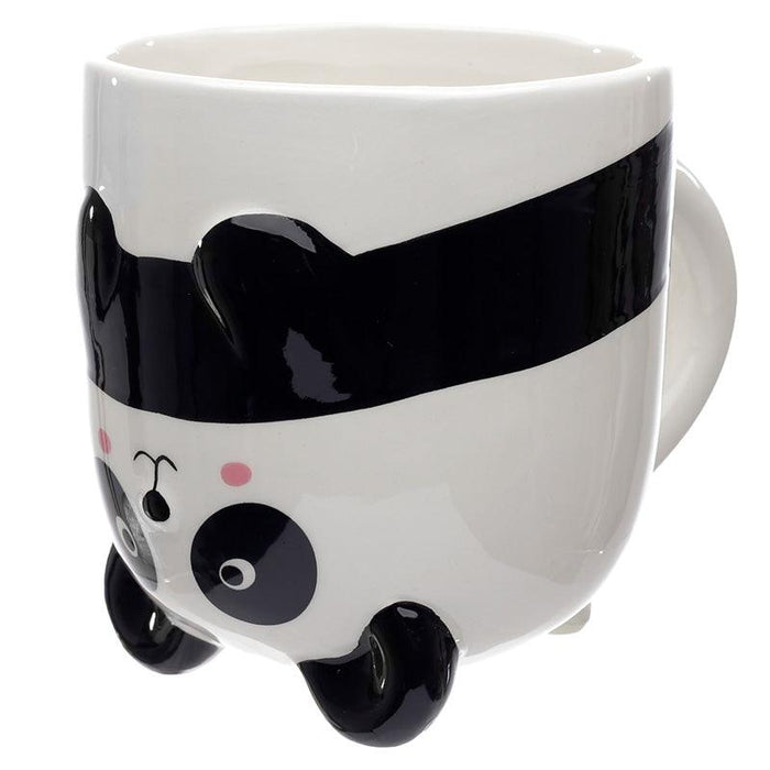 Novelty Upside Down Ceramic Shaped Panda Mug