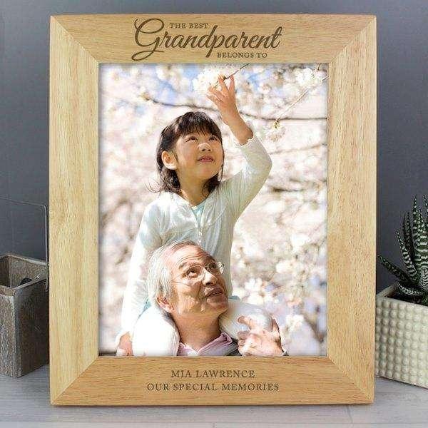 Personalised 8x10 ' The Best Grandparent' Wooden Frame - Myhappymoments.co.uk