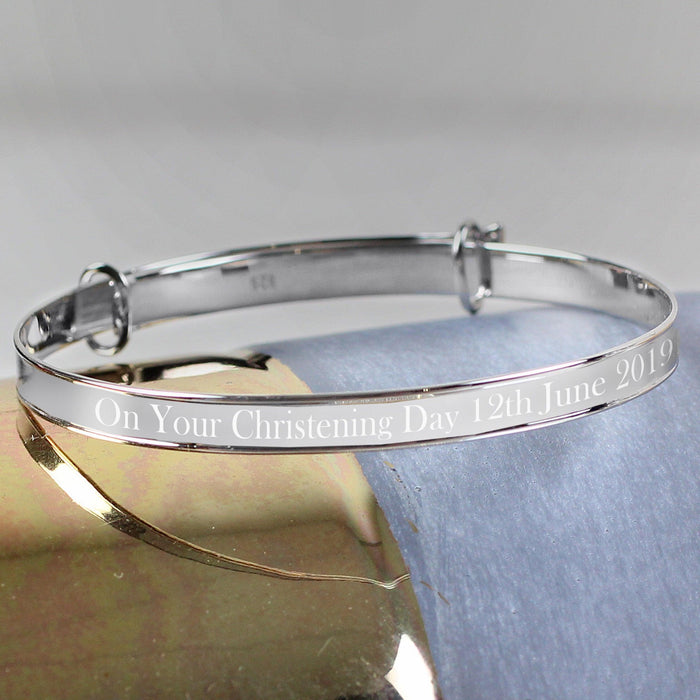 Personalised Sterling Silver Childs Expanding Diamante Star Bracelet - Myhappymoments.co.uk