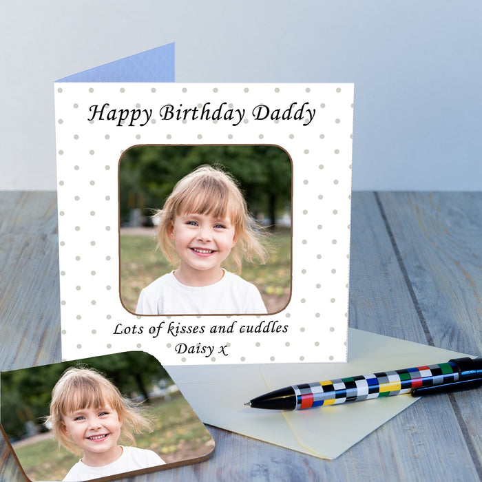 Personalised Photo Coaster Card - Your Own Message