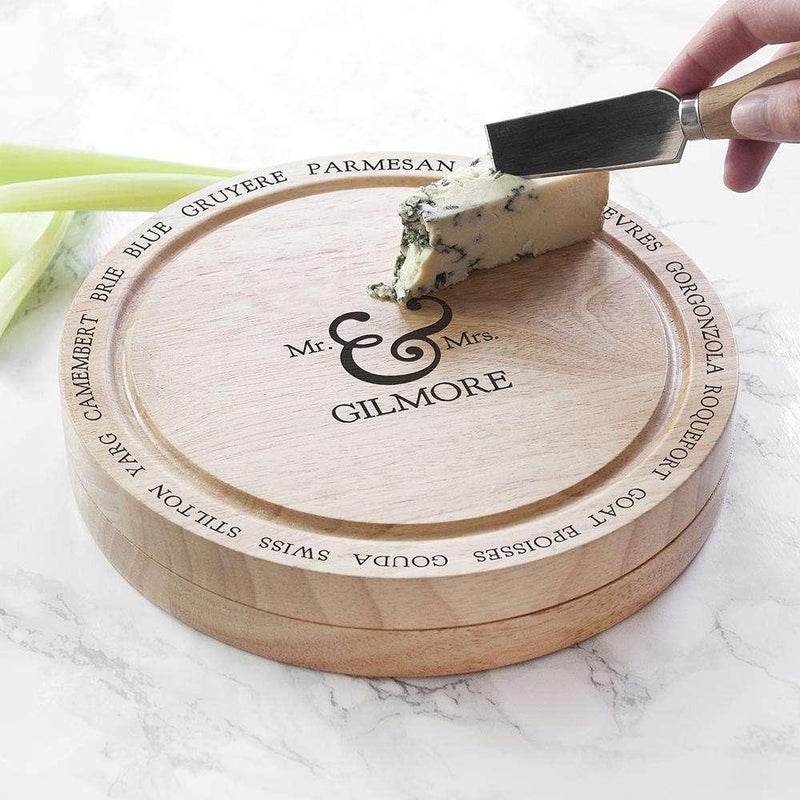Personalised Connoisseur Couples Cheese Board Set - Myhappymoments.co.uk