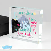 Personalised You Are My World Me To You Glass Block