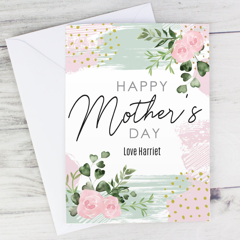 Personalised Abstract Rose Happy Mother’s Day Card