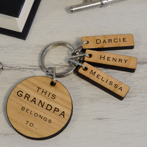 Personalised This Grandpa Belongs To Keyring - Myhappymoments.co.uk