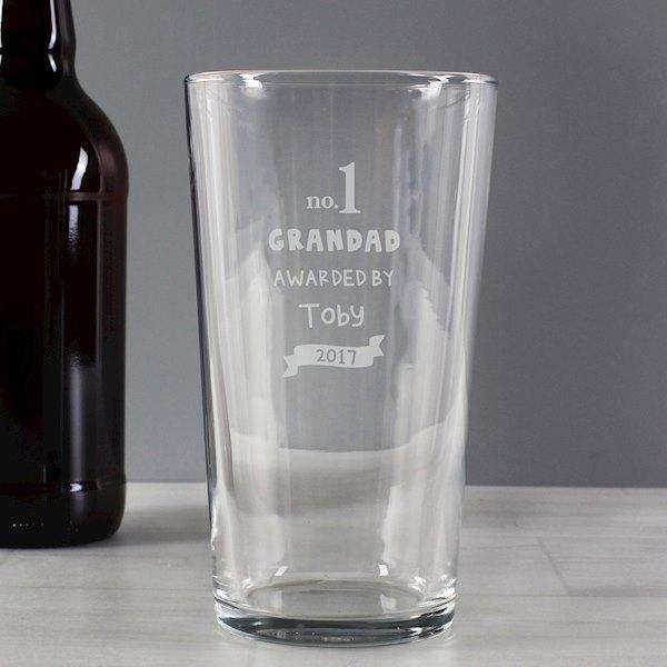 Personalised no.1 Awarded By Pint Glass - Myhappymoments.co.uk