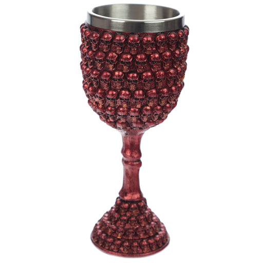 Decorative Metallic Mini Skull Goblet - Red