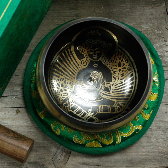 Green Tara Singing Bowl Set 10cm (min 380gm)