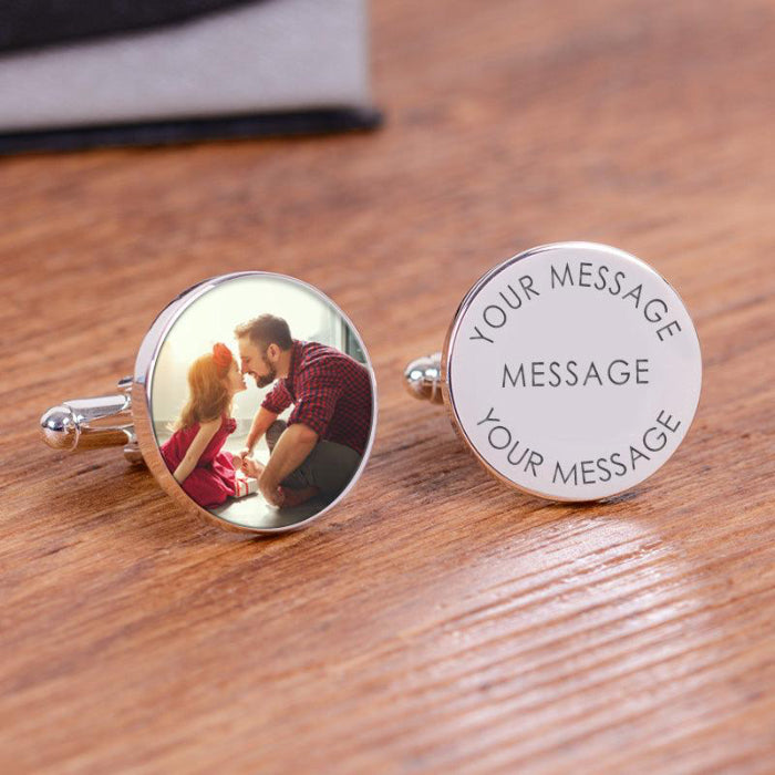 Personalised Photo Upload Cufflinks With Case