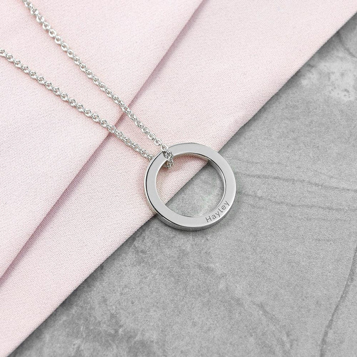 Personalised Family Ring Necklace -  Sterling Silver