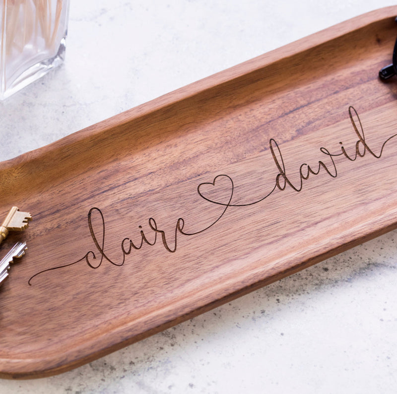 Personalised Couples Love Heart Concierge Tray