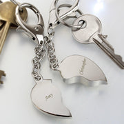 Personalised Two Hearts Keyring - Myhappymoments.co.uk