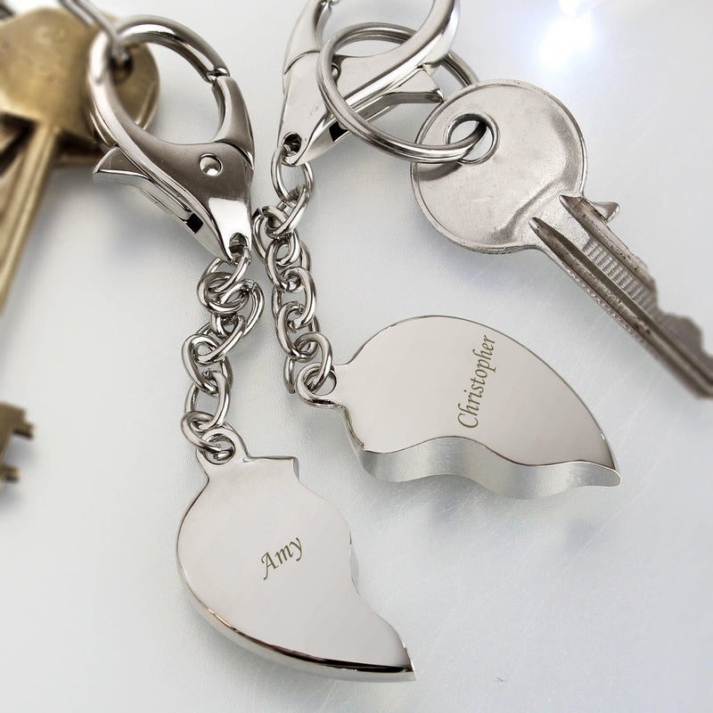 Personalised Two Hearts Keyring - Myhappymoments.co.uk