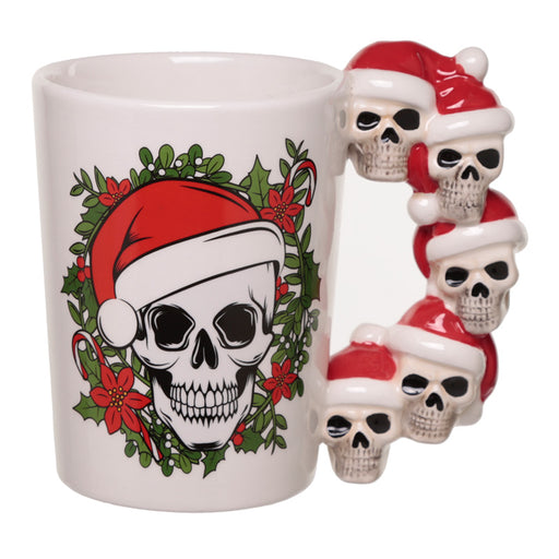 Skull Handle Christmas Shaped Ceramic Mug