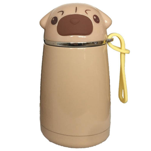 Mopps Pug Shaped Stainless Steel Thermal Insulated Drinks Bottle Flask