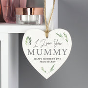 Personalised Botanical Wooden Heart Decoration