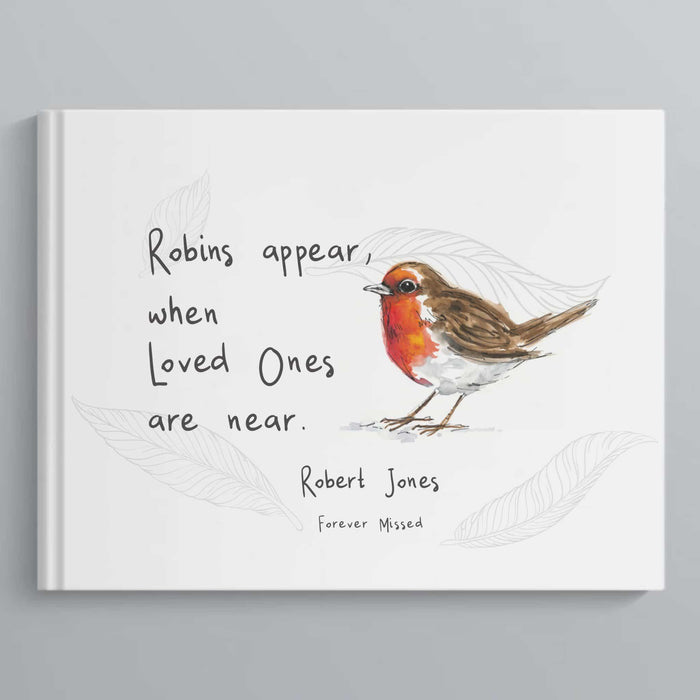 Personalised Robin Book of Condolence
