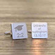Personalised Graduation Square Cufflinks - Myhappymoments.co.uk