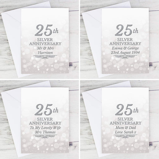 Personalised 25th Silver Anniversary Card