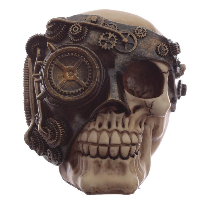 Steampunk Skull Ornament - Black