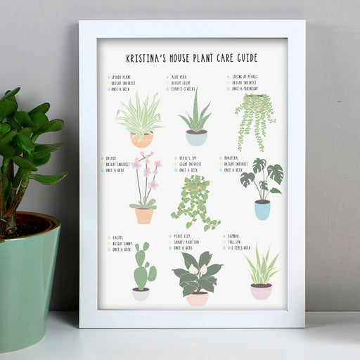 Personalised Plants Guide White A4 Framed Print