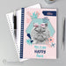 Personalised Rachael Hale 'Happy Face' Cat A5 Notebook