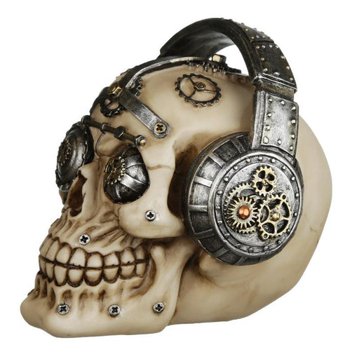 Steampunk Style Skull with Headphones Ornament