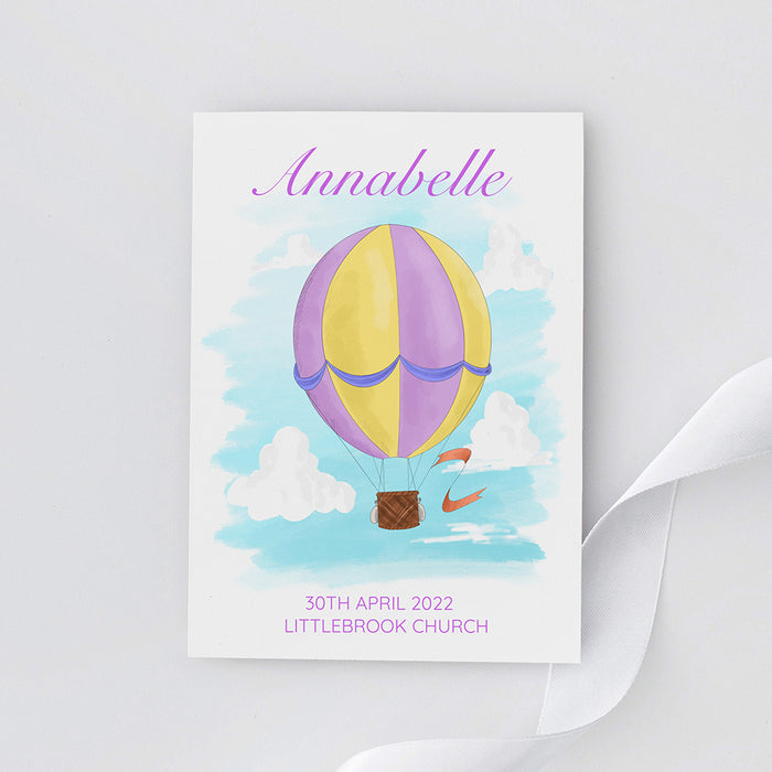 Personalised Hot Air Balloon Print
