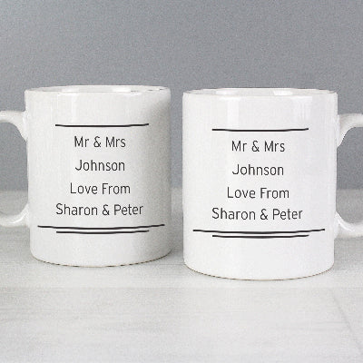 Personalised Mr Right Mrs Always Right Mug Set
