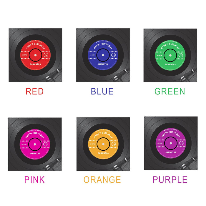 Personalised Vinyl Record Birthday Coaster Card - Free UK Delivery - Pukka Gifts